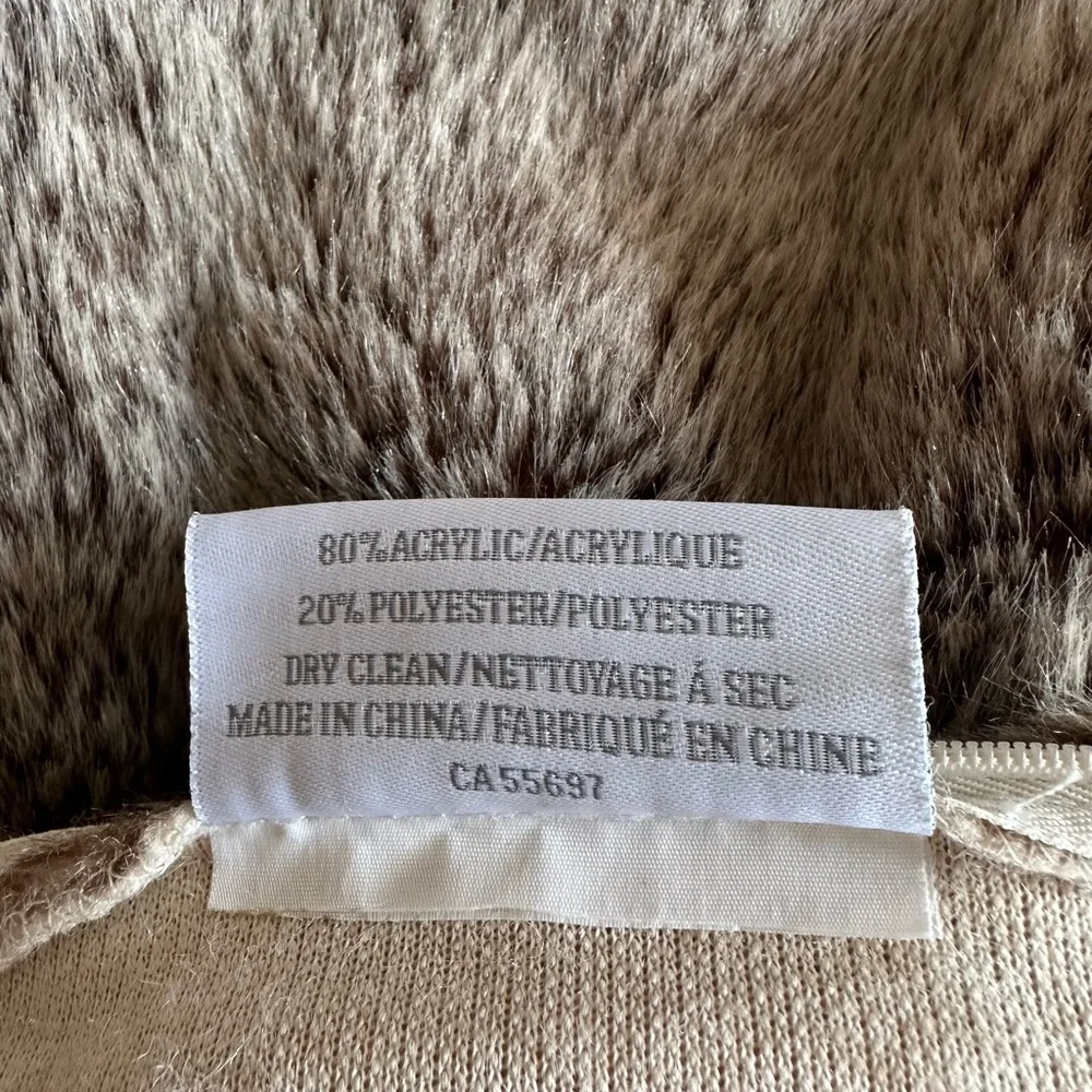 Restoration Hardware Grey Faux Fur Pillowcase